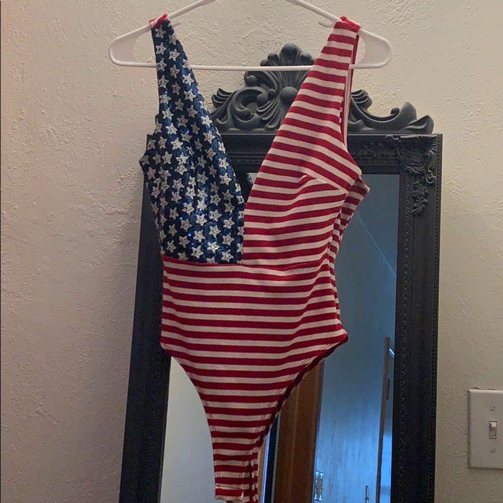 4th of July sequin bodysuit